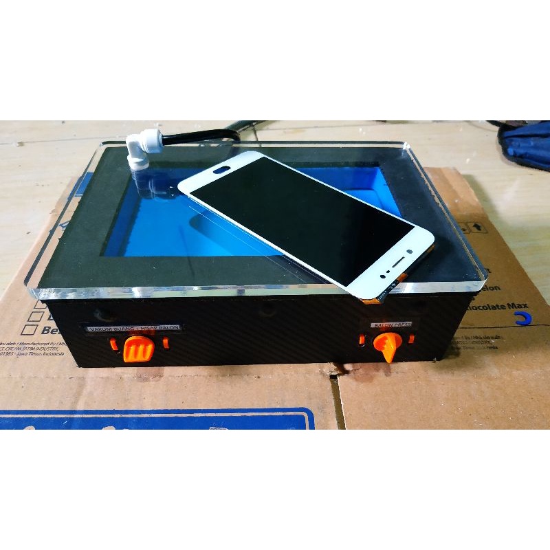 laminating lcd airbag hitam karbon & putih karbon akrilik potongan laser || vacum lcd satu control |