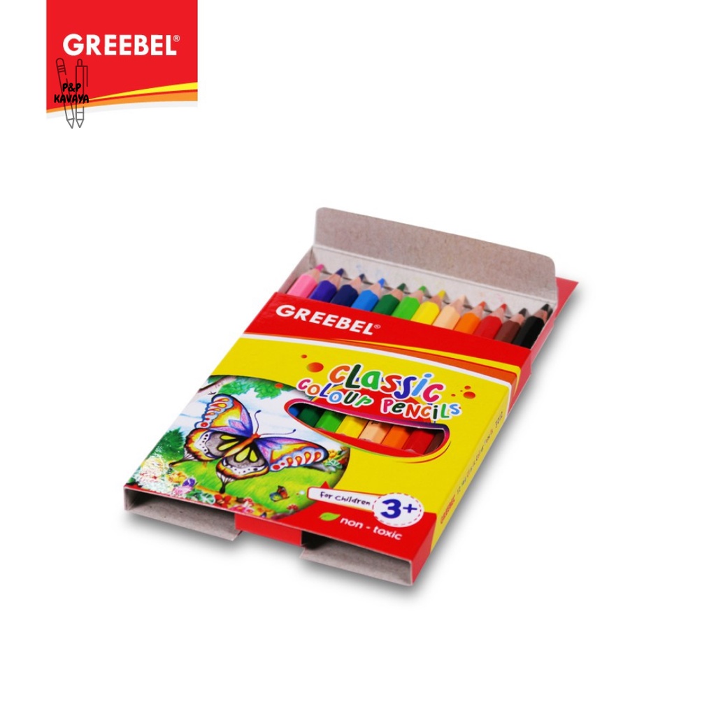 

Pensil 12 Warna Pendek Classic Greebel 3012
