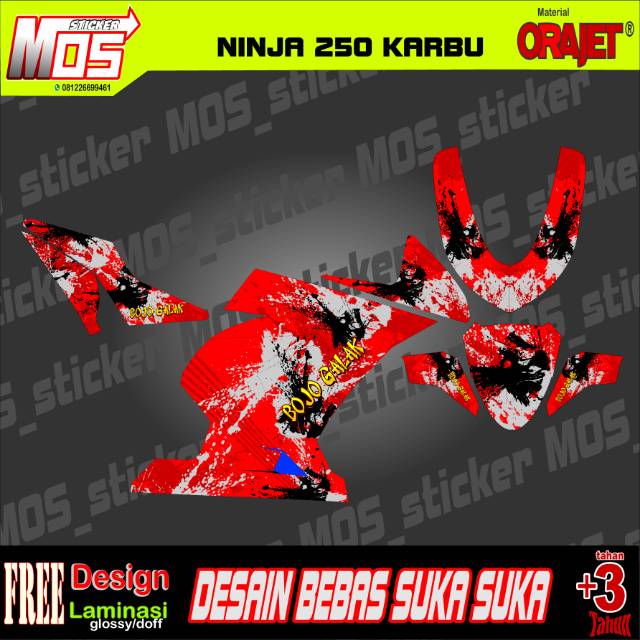 Decal Murah Kawasaki Ninja 250 Karbu Berkualitas