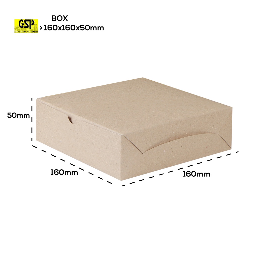 

@50 PCS BOX / DUS / DOS / KOTAK PIZZA / KUE / ROTI uk.16x16x5cm KRAFT NON LAMINASI