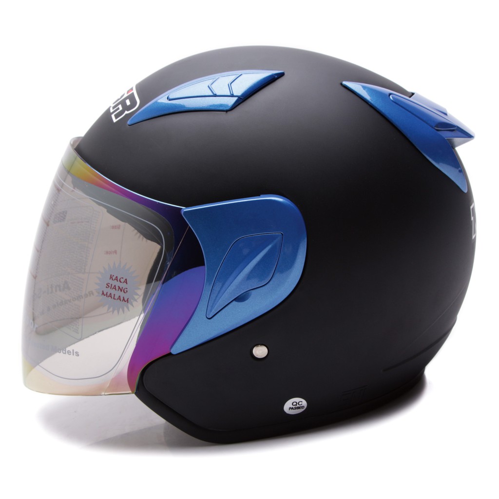 [Helm Dewasa] MSR Helmet Javelin - Hitam Doff Biru + Promo Gratis Jaring Helm