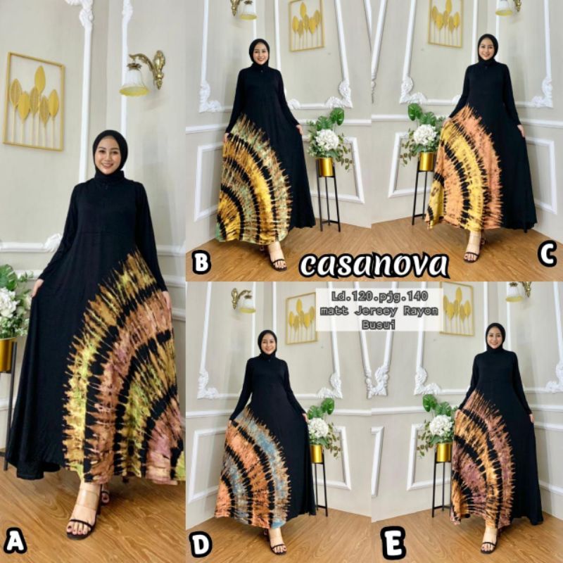 Daster Jumbo Tiedye Black Motif Kekinian Lengan Panjang Busui Resleging Depan Bumil Batik Pekalongan