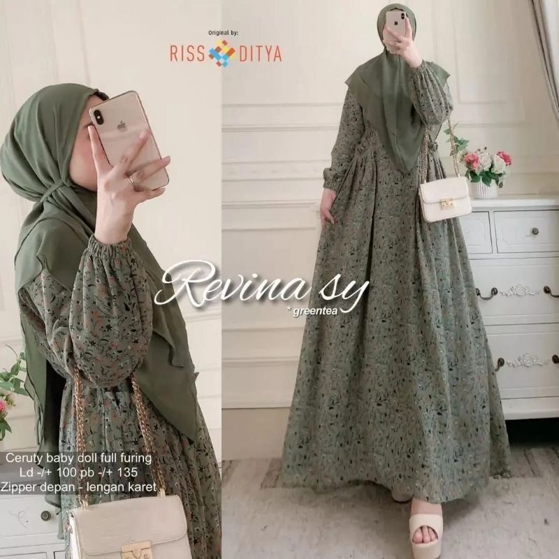 DRESS MUSLIM, baju wanita, dress, gamis, Baju gamis, fashion wanita,  Revina Syari