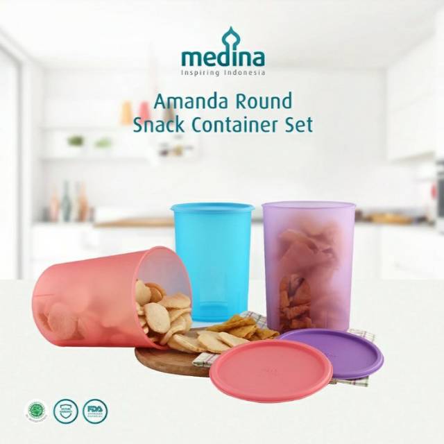 DUSDUSAN MEDINA Amanda Round Snack Container TOPLES WADAH