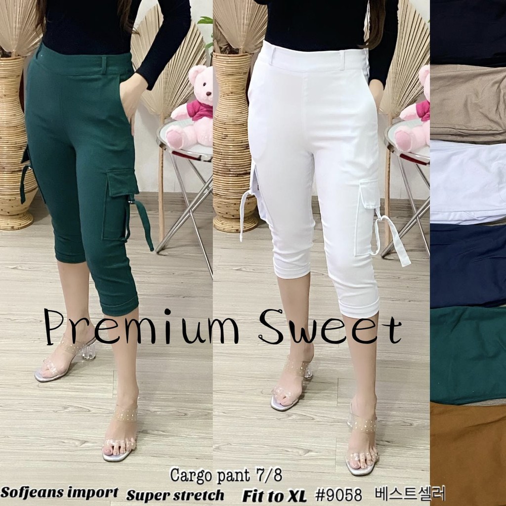 PREMIUM SWEET/Celana Cargo 7/8 Wanita import 9058/CELANA SOFTJEANS PREMIUM WANITA SUPER STRECTH /CELANA WANITA /CELANA PANJANG WANITA/CELANA 7/8 WANITA/CELANA JUMBO WANITA/CELANA KULOT WANITA/CELANA SANTAI WANITA/CELANA PENDEK WANITA-7