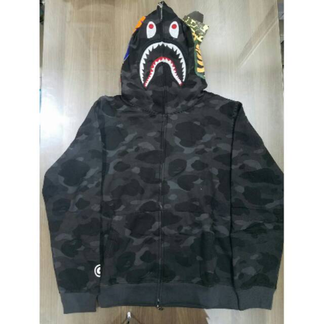 bape blue shark hoodie