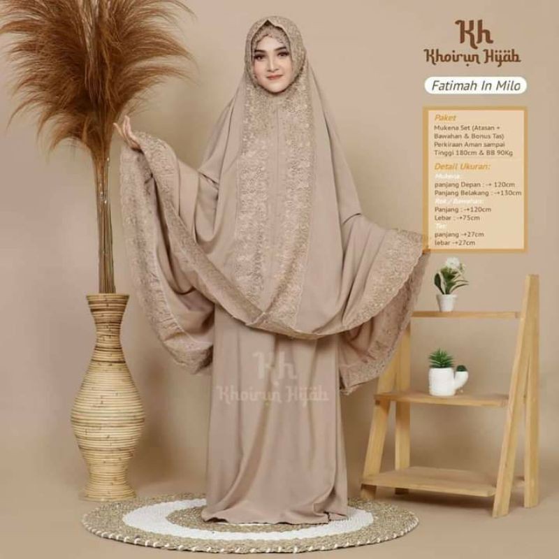 MUKENA KEKINIAN KHADIJAH FATIMAH FULL BORDIR  MODEL SYAHRINI 2022