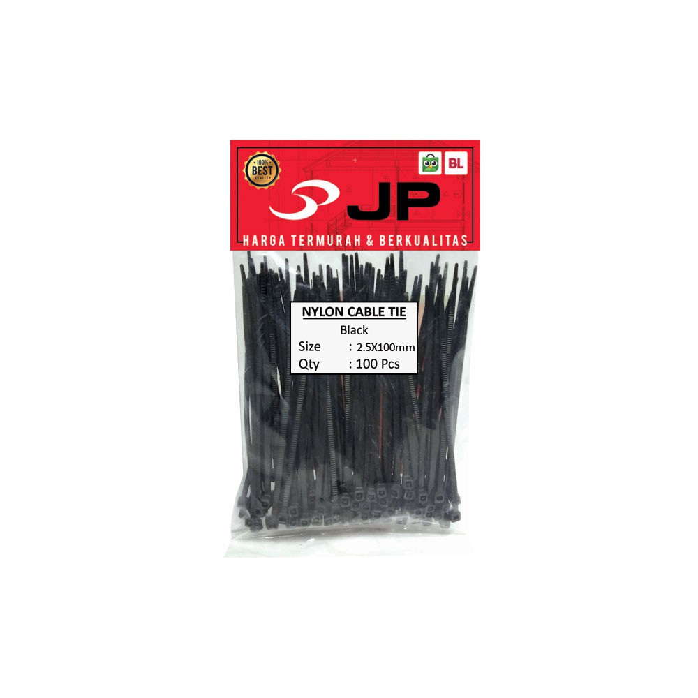 KABEL TIES 2.5 x 100 MM HITAM - PENGIKAT KABEL TIS - CABLE TIE 100 PCS