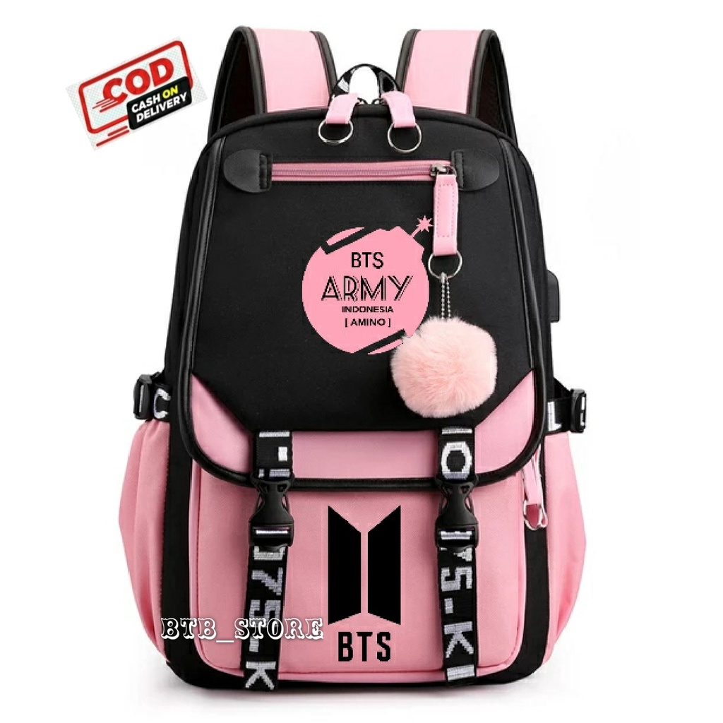BTB_STORE - TAS BTS ARMY SATUAN / tas sekolah anak perempuan / ransel anak perempuan / sd / smp /bts