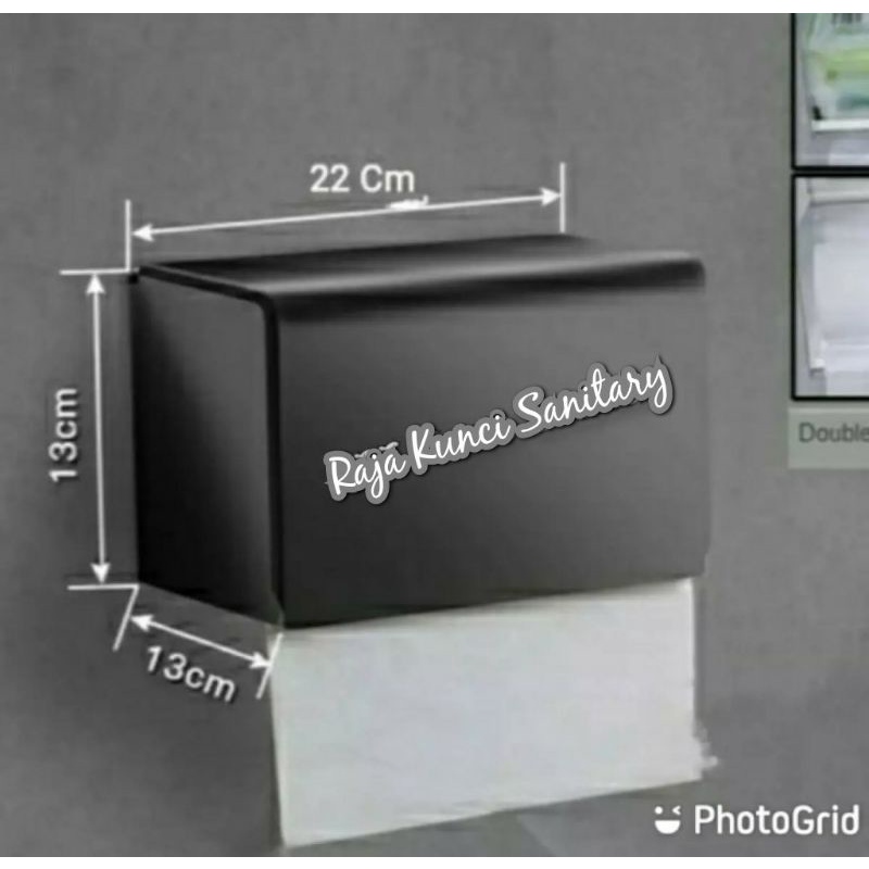 Tempat Tissue Stainless Hitam K22 Black/Rak Tissue Lembaran Hitam Black/Rak Tissue Gulung