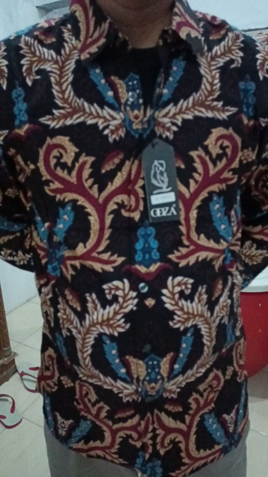 Odza Kemeja Pria Batik Lengan Panjang Modern Model Slim Fit