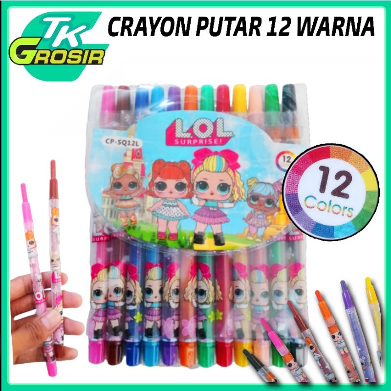 

crayon putar 12 warna/krayon 12 warna/twist crayon putar/crayon murah