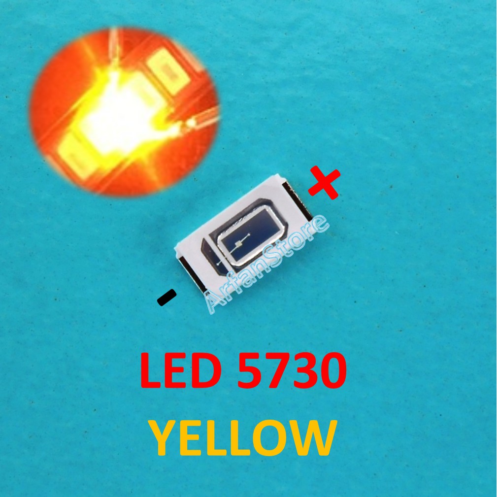 SMD Chip LED 5730 Yellow Lampu Cahaya Warna Kuning Pekat PER 20PCS