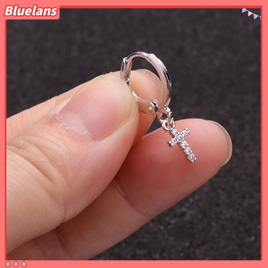 1 Pc Anting Menjuntai Desain Salib Hati Bunga Bahan Cubic Zirconia Untuk Wanita