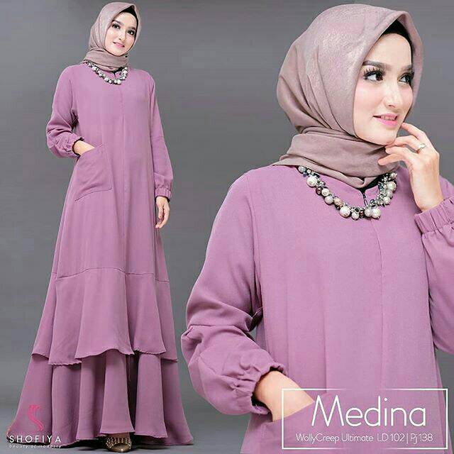 Medina Dress, DRESS MUSLIM, baju wanita, dress, gamis, Baju gamis, fashion wanita