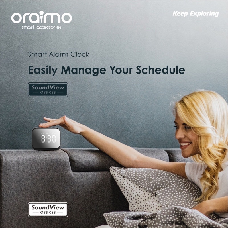 Oraimo OBS-03S SoundView Wireless Bluetooth Speaker Smart Alarm Clock - Garansi 1 Tahun