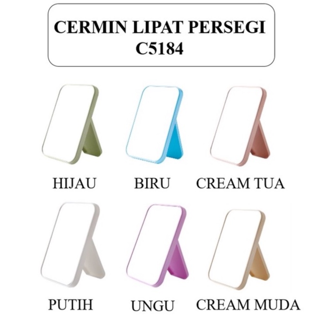 OSM JKT C5184 Cermin Lipat Persegi / Kaca Rias MakeUp / Cermin MakeUp / Beauty Mirror-1
