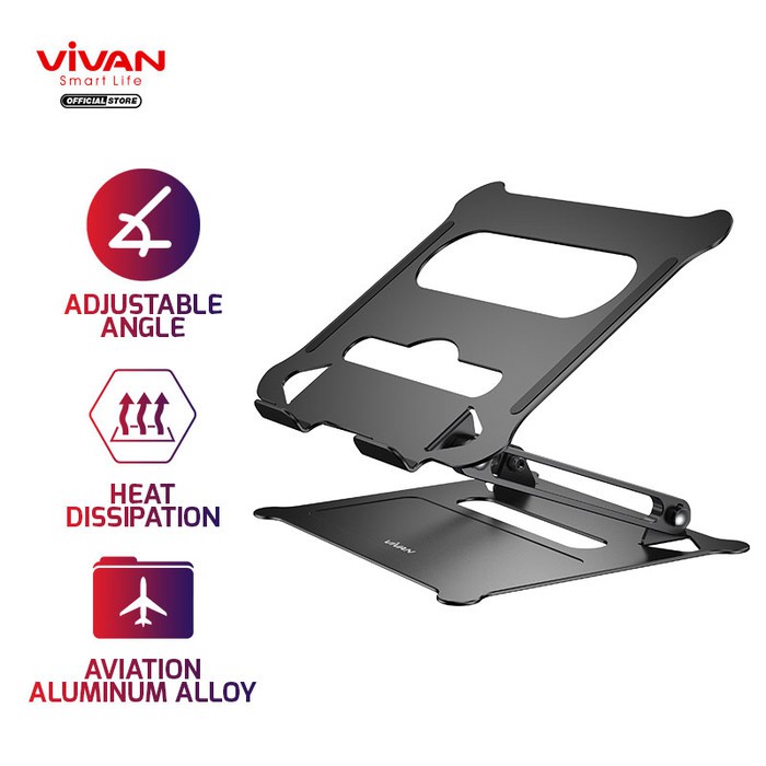 VIVAN VLS01 Laptop Cooling Stand Aluminum Alloy Liftable &amp; Foldable Garansi 1TH Original