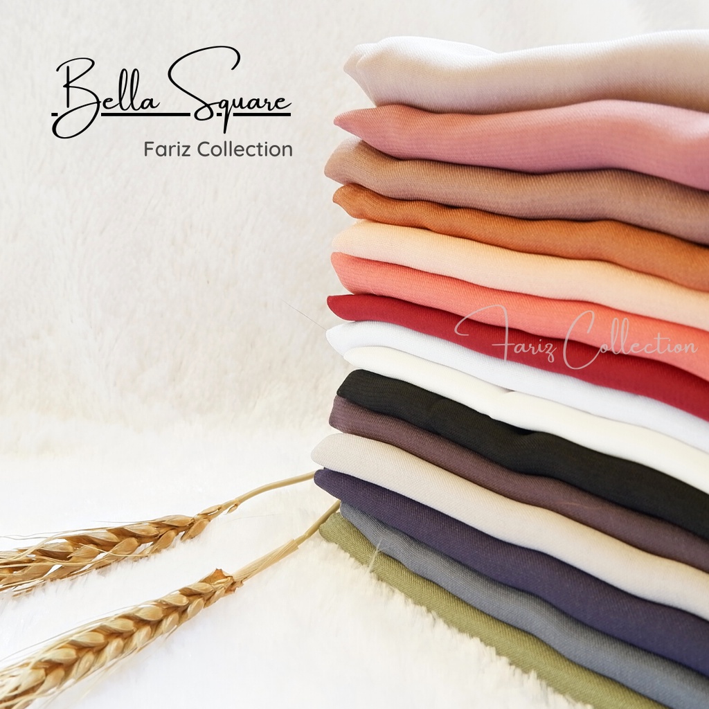 Hijab Segi Empat BELLA SQUARE Polycotton Jahit Tepi