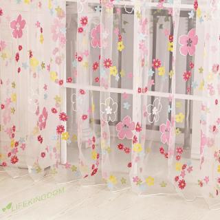 Li Tirai  Jendela Pintu  Gantung Motif Bunga Bahan  Voile 