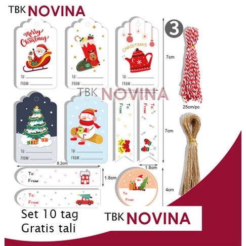 [10 PCS] TAG NATAL / HANG TAG MERRY CHRISTMAS / GANTUNGAN TAG XMAS