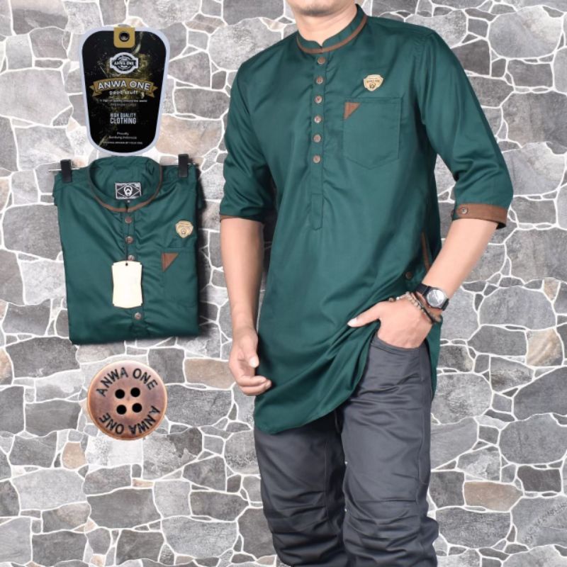 BAJU KOKO PAKISTAN PRIA ORIGINAL ANWA ONE MODEL SAKU MURAH