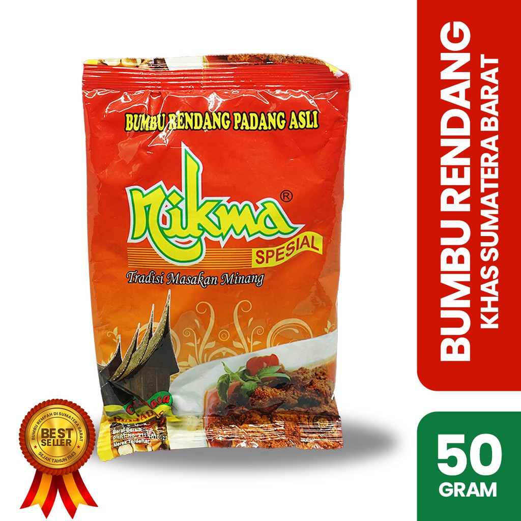 

Bumbu Nikma Rendang Spesial Khas Sumatera Barat ( 50 gr )