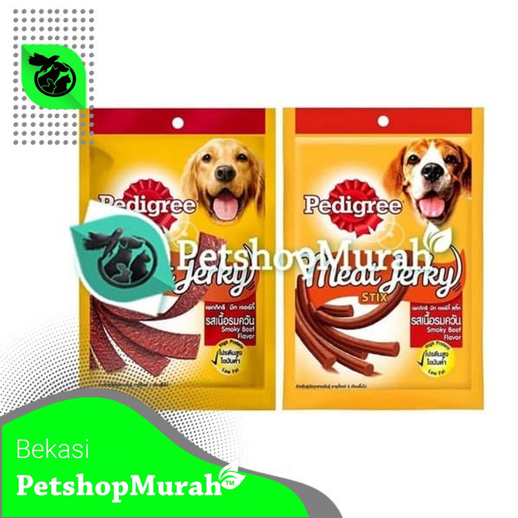 Snack Anjing Pedigree Meat Jerky Cemilan Anjing 60gr Beef Stix Pipih 60 gr