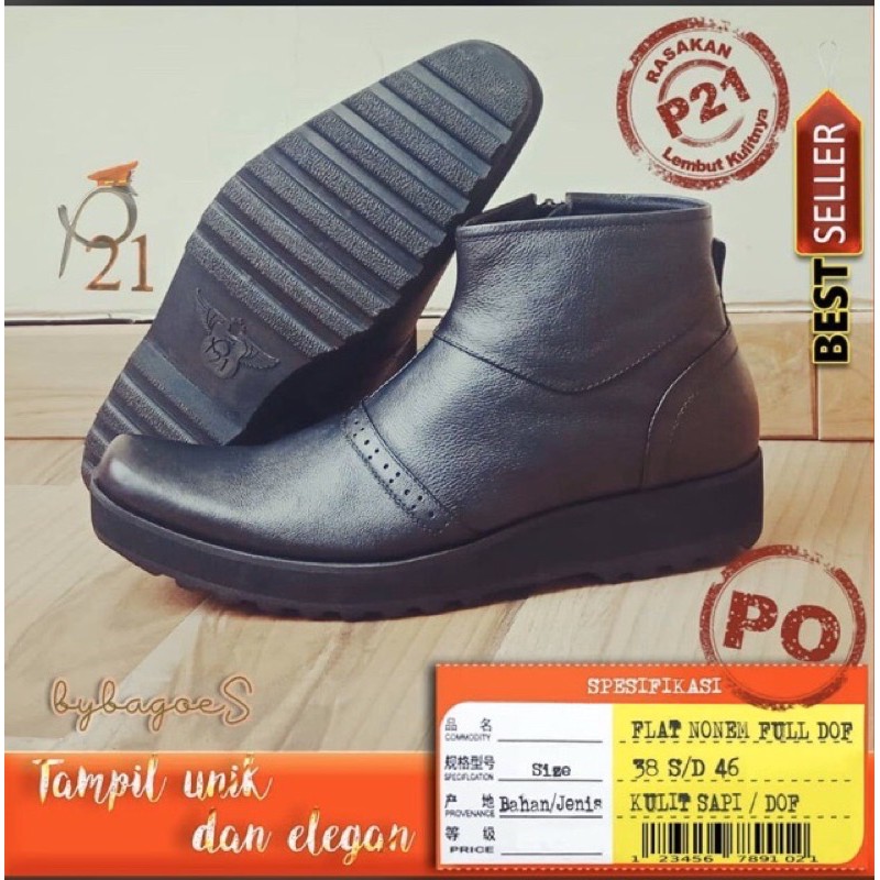 Sepatu Dinas PDH P21 plat nonem full dof