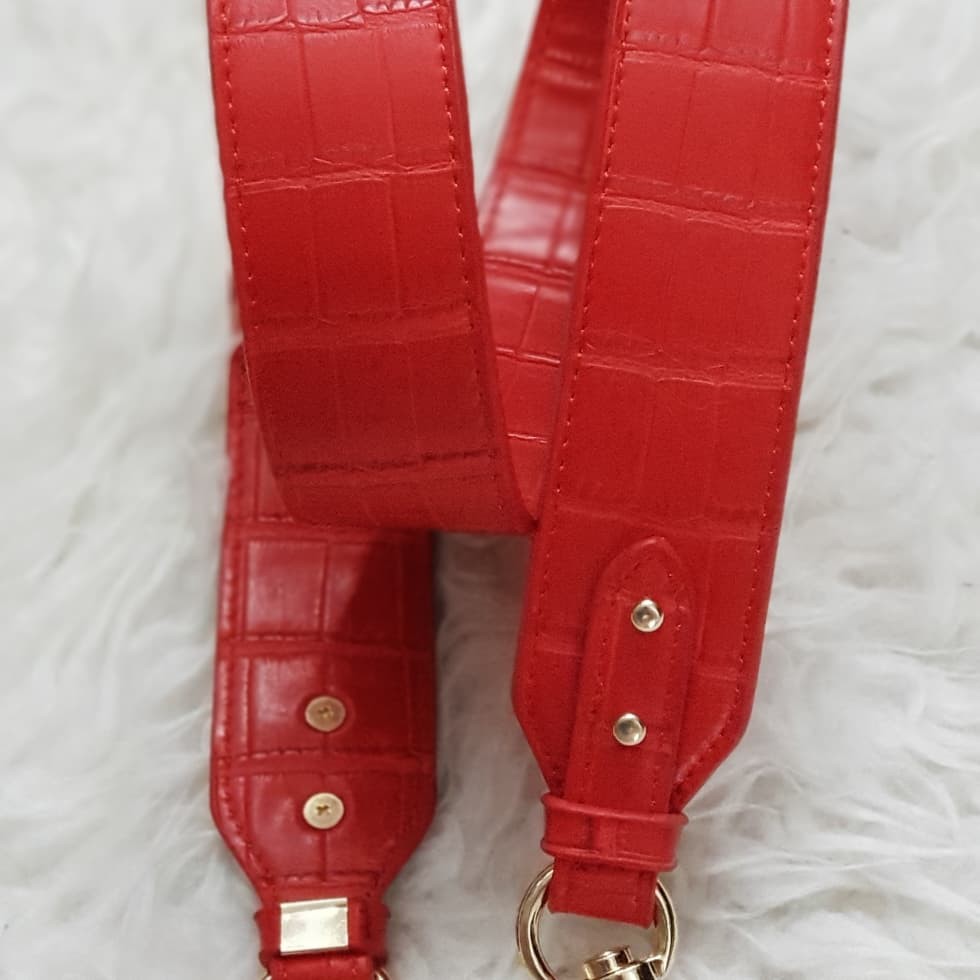 CROCO Grained pu leather bag strap