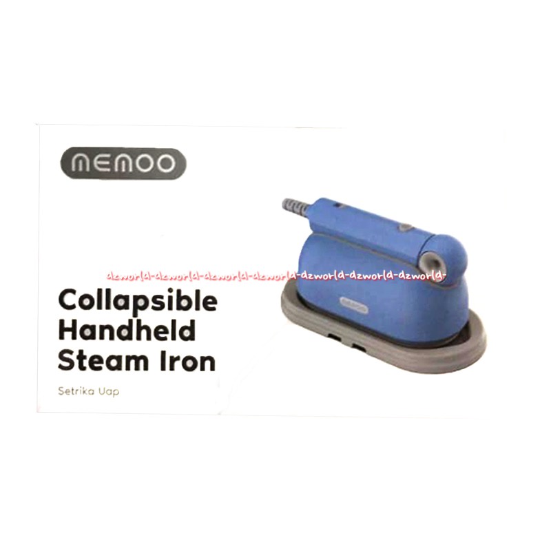 Memoo Collapsible Handheld Steam Iron Setrika Uap Minimalis Praktis Travelling Memo Steamer Strika Blue Biru Memo