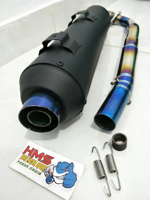 Knalpot Tsukigi Revo Absolud -Blade -Revo New -Supra 125 Helm In Leher Pelangi Blue Stenlis Thailand-2