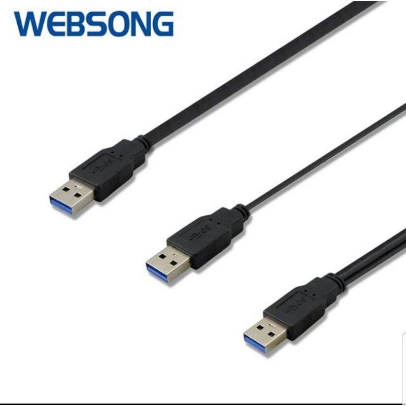 Kabel USB A 3.0 Male to USB A 3.0 Male Cabang 50CM 5Gbps High Quality WEBSONG