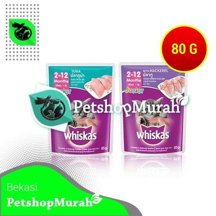 Makanan Kucing Basah Whiskas Junior 85gr Sachet Wetfood Pouch 85 Gram