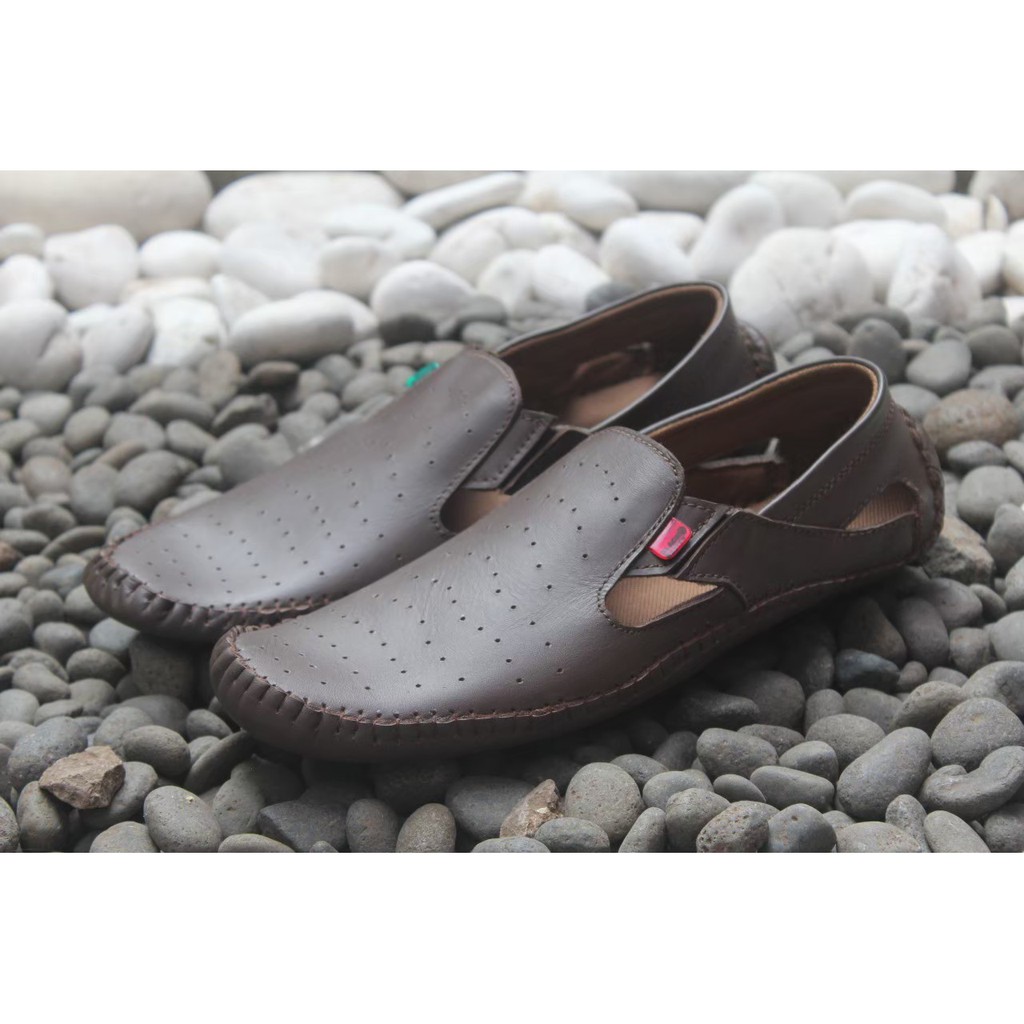 Sepatu Slip On Pria Casual Pansus Cowok Dewasa Santai Kulit Asli Bandung