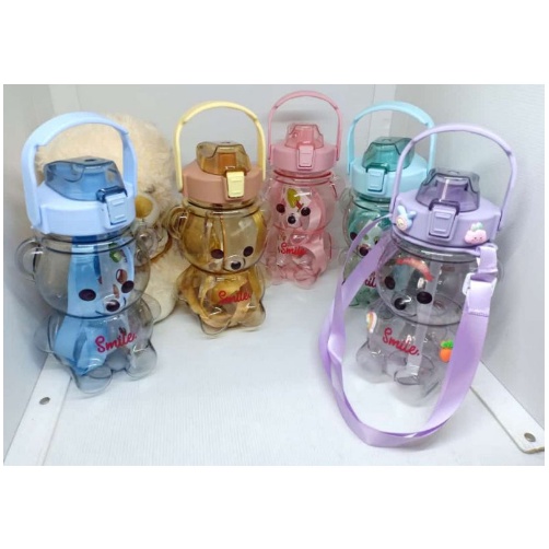 Botol Bear Smile Bening 1,4 liter + Stiker 2D