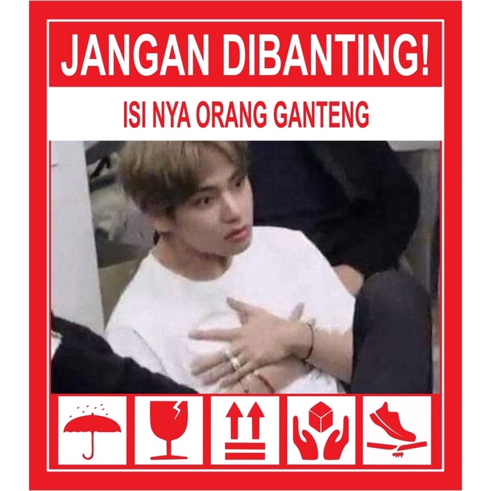 STIKER FRAGILE KPOP LUCU KOREA STIKER JANGAN DIBANTING-B