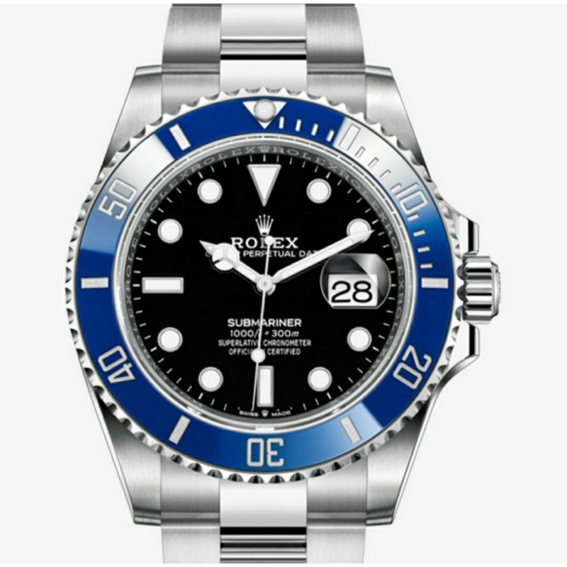 JAM TANGAN ROLEX SUBMARINER OYSTERSTEEL BLUE CERAMIC BEZEL 1:1