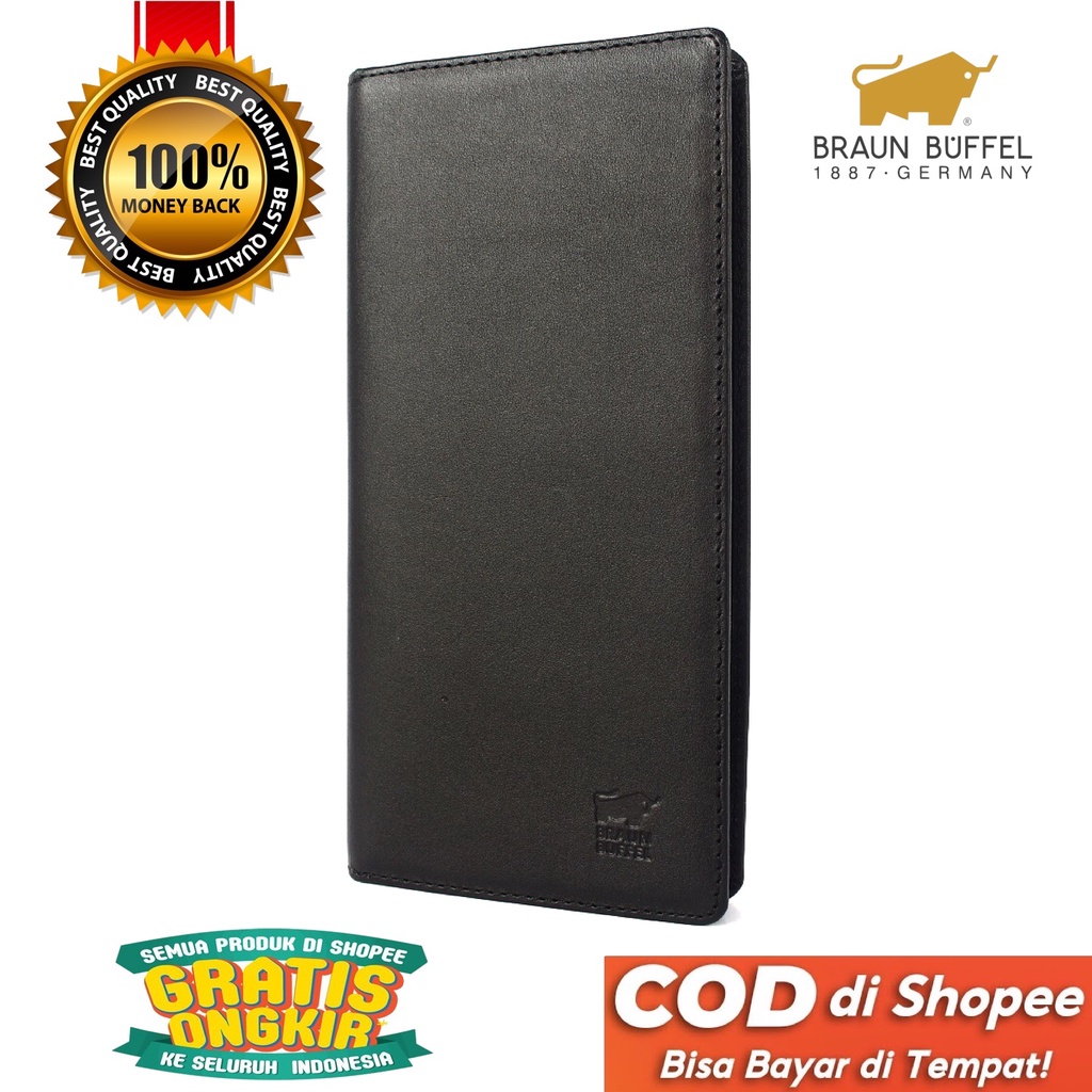 TOKOKOE - Dompet Pria model Panjang bahan Kulit Premium Dompet Lipat - BB 589 Black