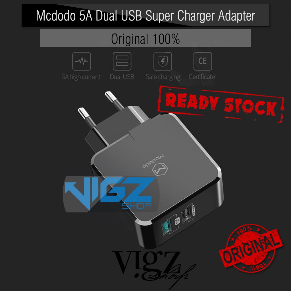 Mcdodo Adapter 5A Dual USB Supercharge Huawei Original 100%