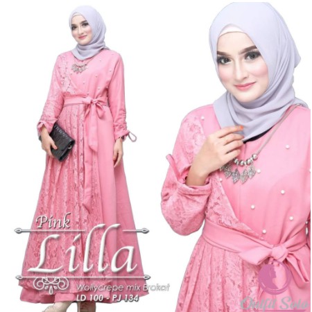 Arimbi Model Baju Gamis Brokat modern Terbaru 2020 JUMBO LD 100 FULL MEMUTAR