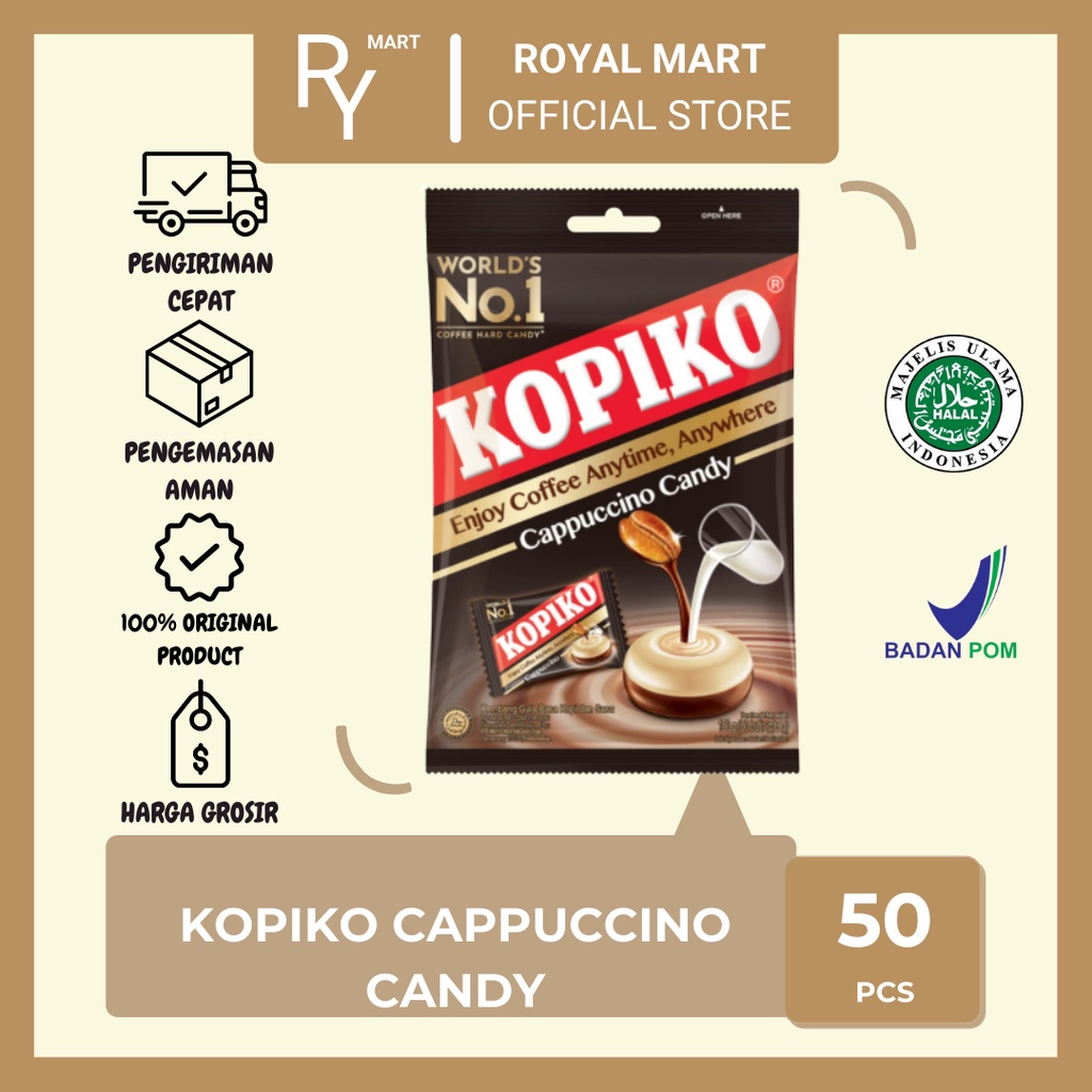 

Kopiko Permen Coffee Shot Cappuccino Zak 150gr x 50pcs