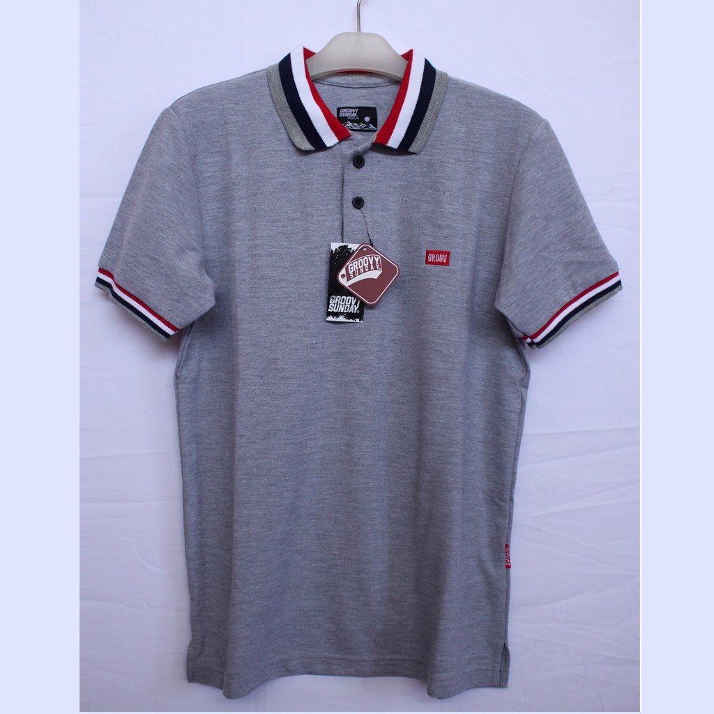 Kaos Polo T-Shirt Groovy Sunday - Gray