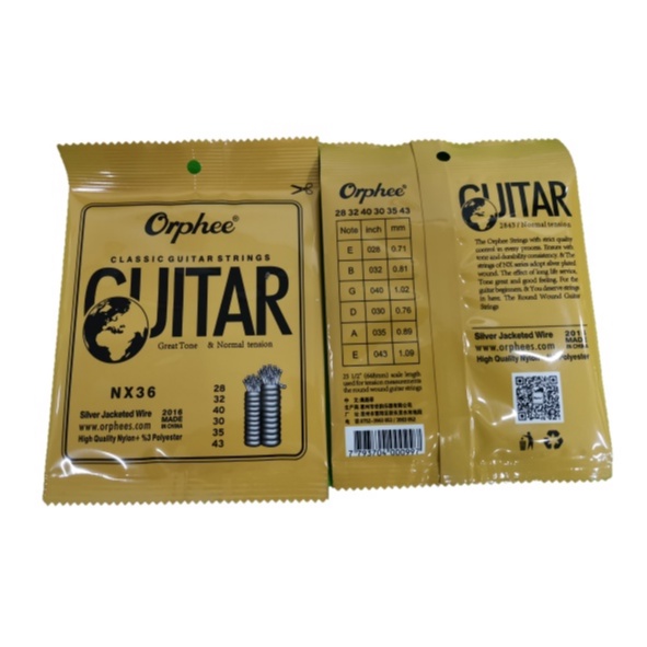 Senar Orphee senar gitar klasik 028-043 NX36 classic guitar strings NX 36