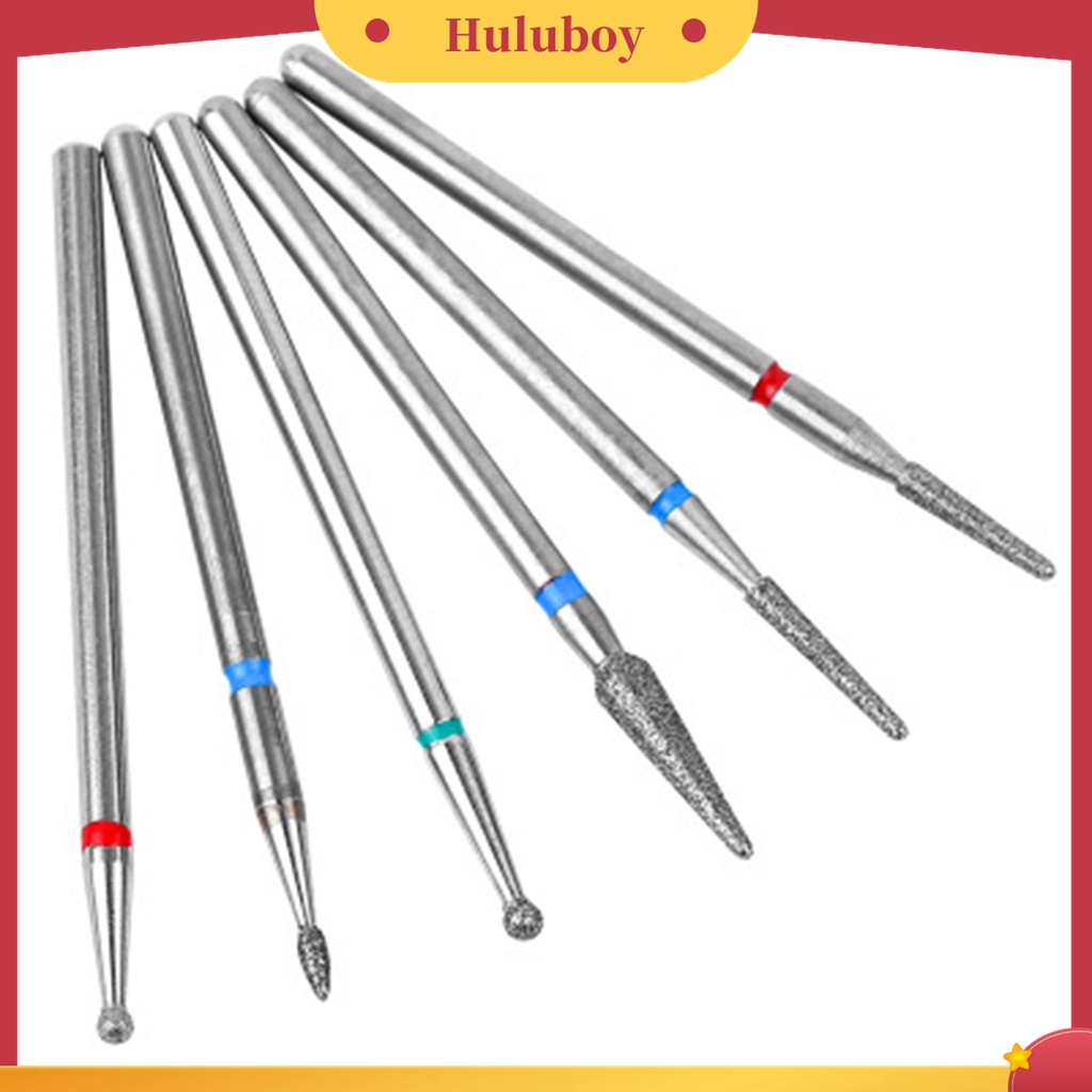 Huluboy Huluboy♡ 6pcs Mata Bor Drill Bits Untuk Manicure / Pedicure