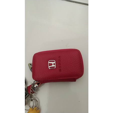 Dompet Stnk MOBIL MOTOR plus gantungan kunci LOGO honda warna merah hitam cream / coklat UNIVERSAL