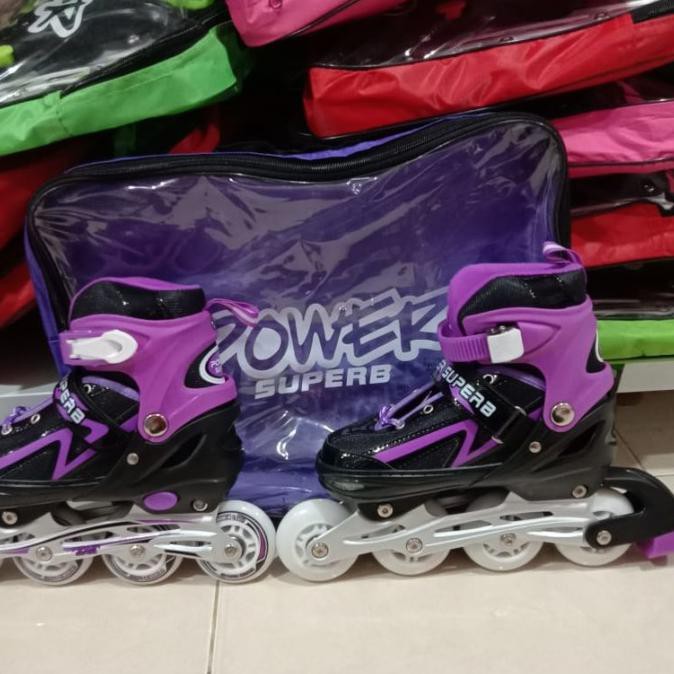 Roller Blade Sepatu Roda LED Anak Fuschia Ungu