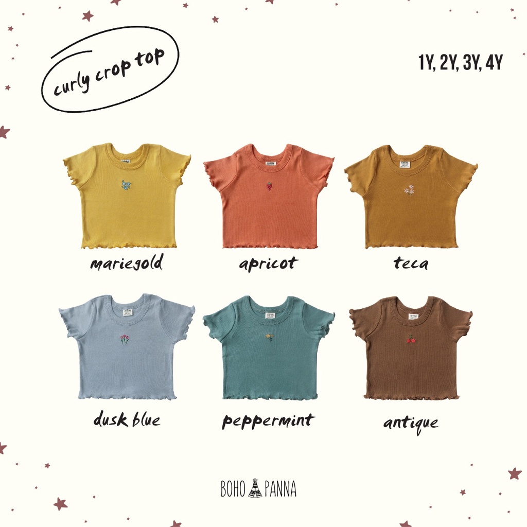 BOHOPANNA - CURLY CROP TOP - KAOS ANAK