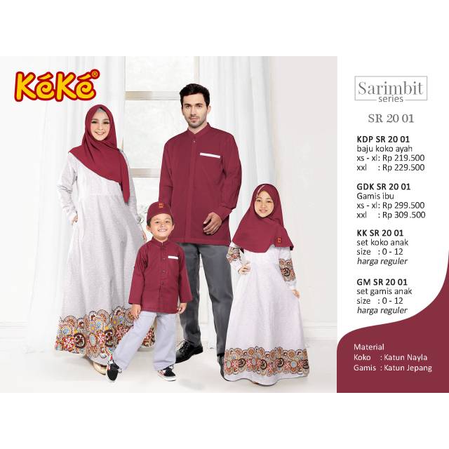 Set sarimbit keke  sr 20 01 set keluarga  keke  baju  