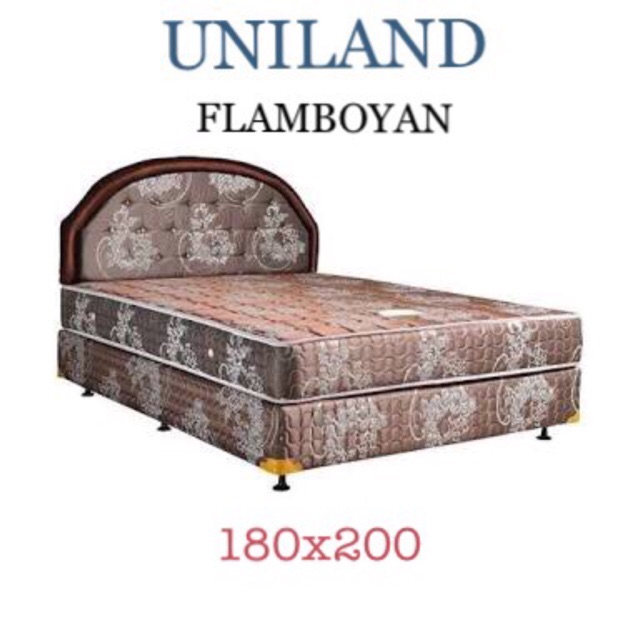 Uniland 180x200 SET dengan divan dan sandaran FLAMBOYAN matress STANDARD no 1 kasur springbed